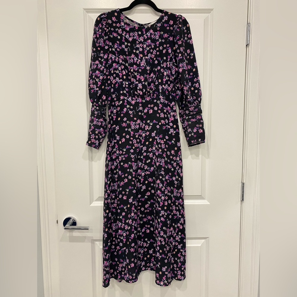 H&M FLORAL LONG SLEEVE MAXI DRESS